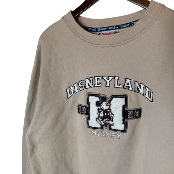Disneyland Vintage Mickey Crewneck Sweatshirt Medium Beige Crew Neck Disney - Picture 2 of 5